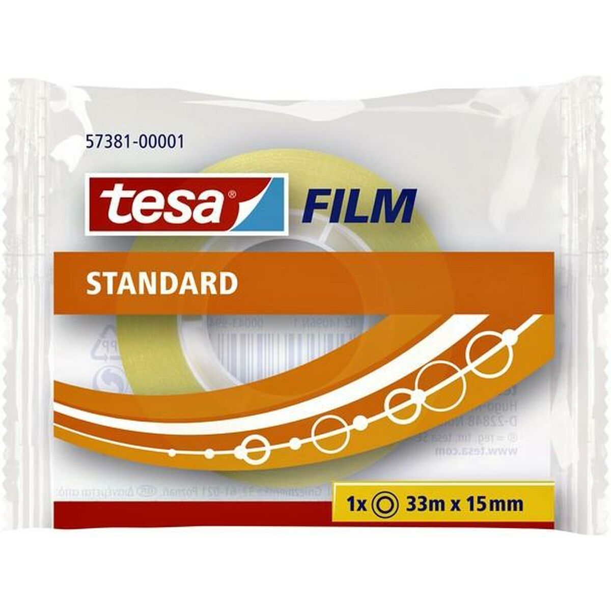 "Līmlente TESA 15 mm 33 m Caurspīdīgs (30 gb.)